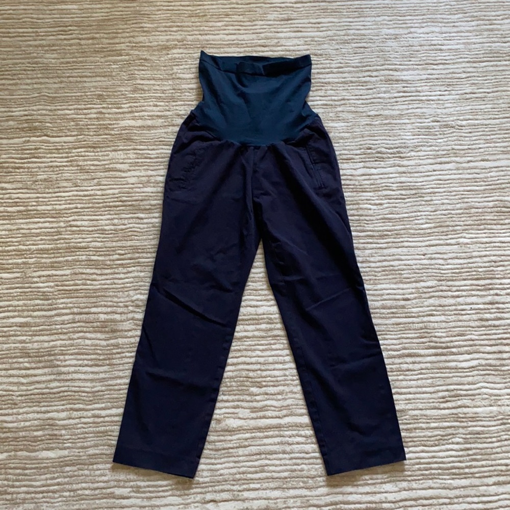 Maternity Pants - navy straight leg & ankle length